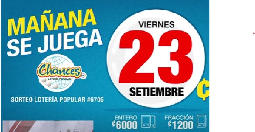 Lotería y Chance de Costa Rica 23 de septiembre Dónde ver en vivo el