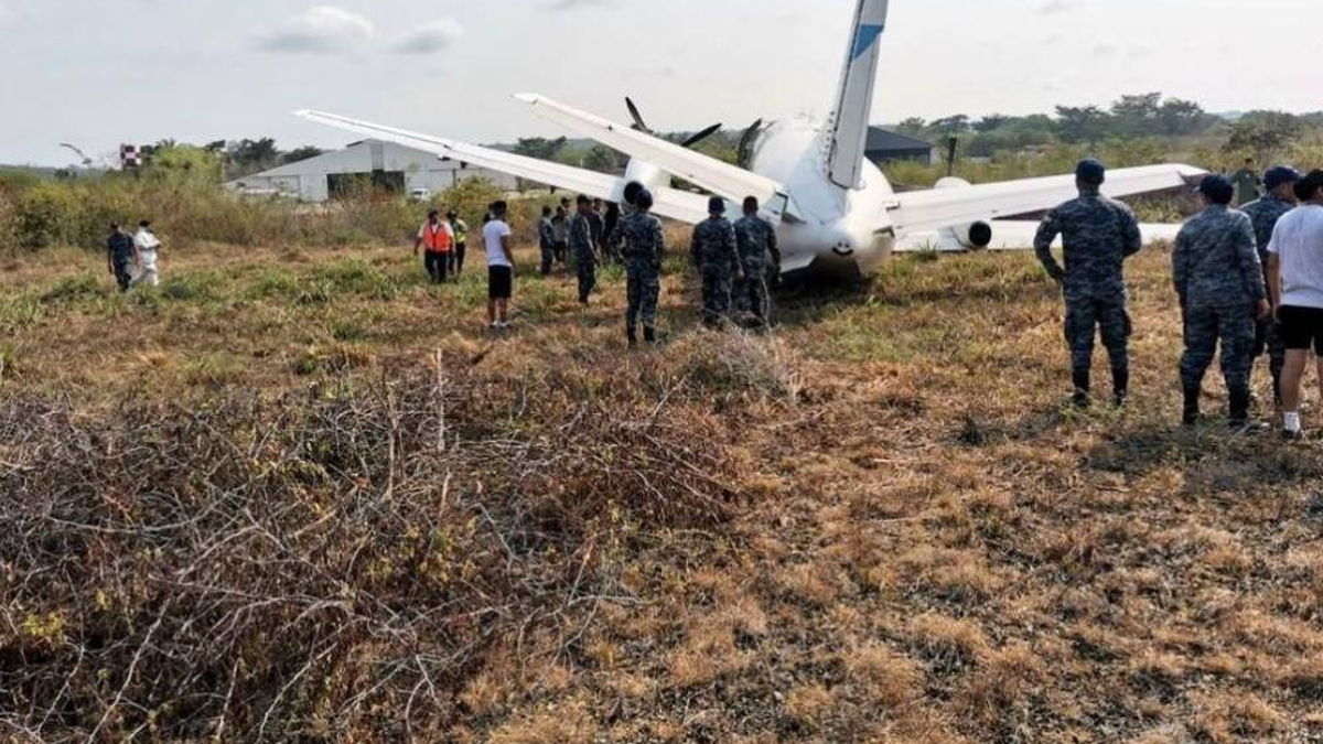 Avión se accidenta en Guatemala al perder tren de aterrizaje