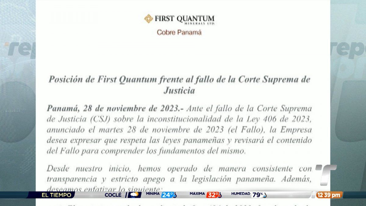 First Quantum Minerals Reacciona Tras Fallo De Inconstitucionalidad De