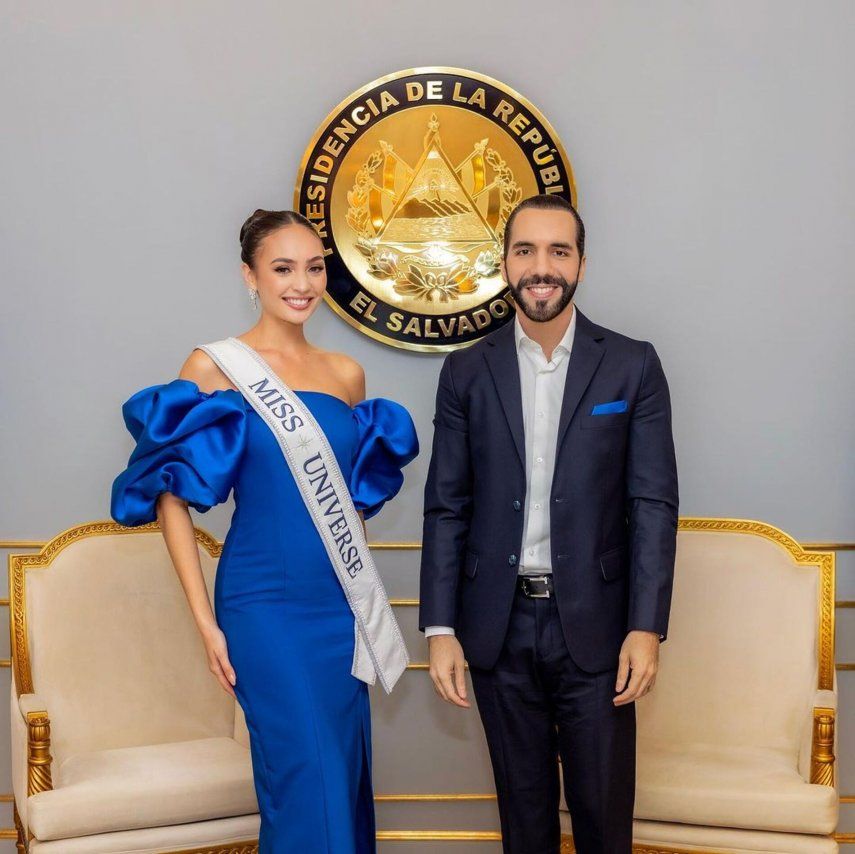 RBonney Gabriel actual Miss Universo se reúne con el Presidente Nayib