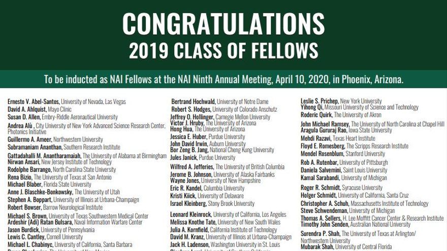 El ingeniero biomédico será admitido en un ceremonia de la reunión anual de la Asociación Americana para el Avance de la Ciencia en el próximo 10 de abril en Arizona