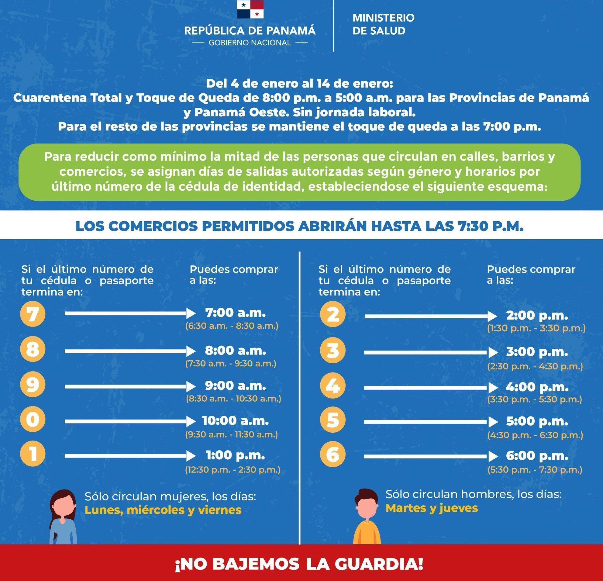 Comercios permitidos abrirán hasta las 7:30 p.m. Comercios permitidos abrirán hasta las 7:30 p.m.