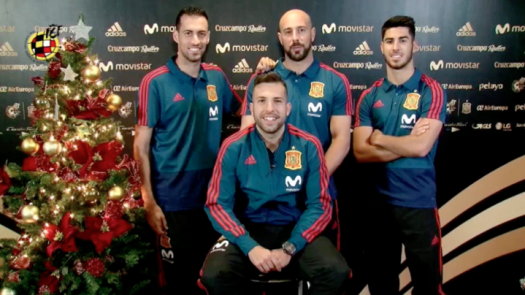 La selección española de fútbol felicita la Navidad