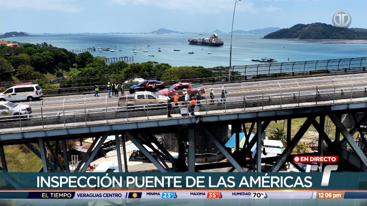 Especialistas inspeccionan el Puente de Las Américas tras incendio