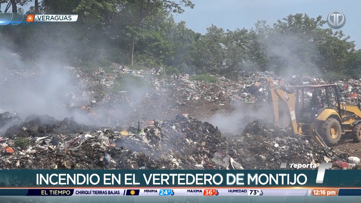 Continúan labores de mitigación de incendio en vertedero municipal de Montijo