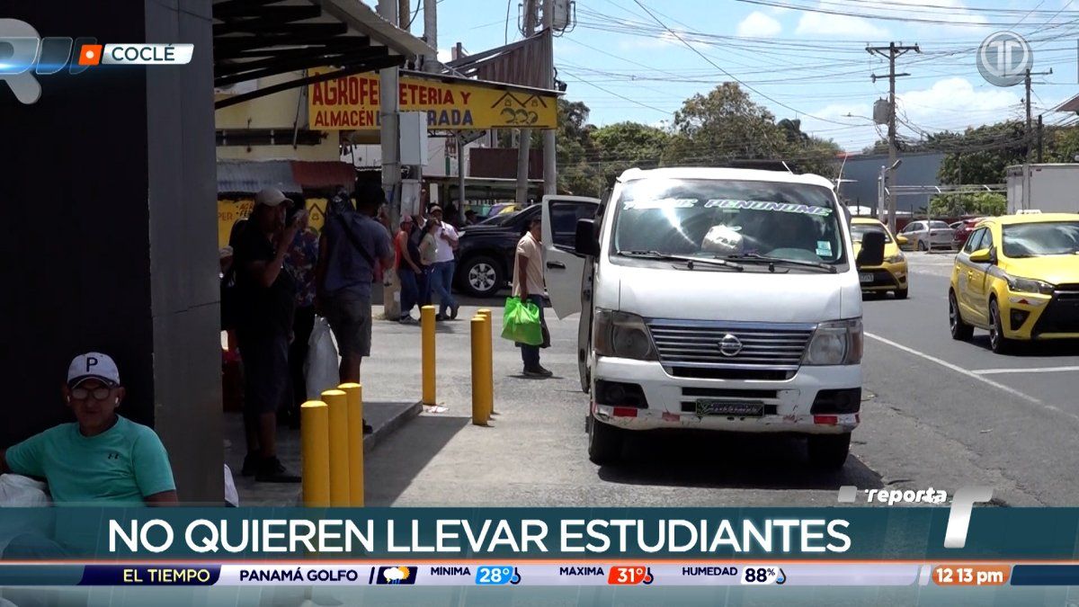 Denuncian que transportistas de Coclé no quieren llevar a estudiantes