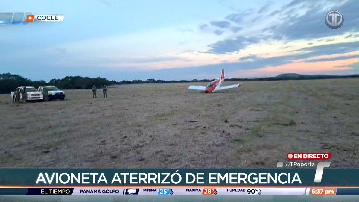 Avioneta realiza aterrizaje de emergencia en Aguadulce tras sufrir fallas