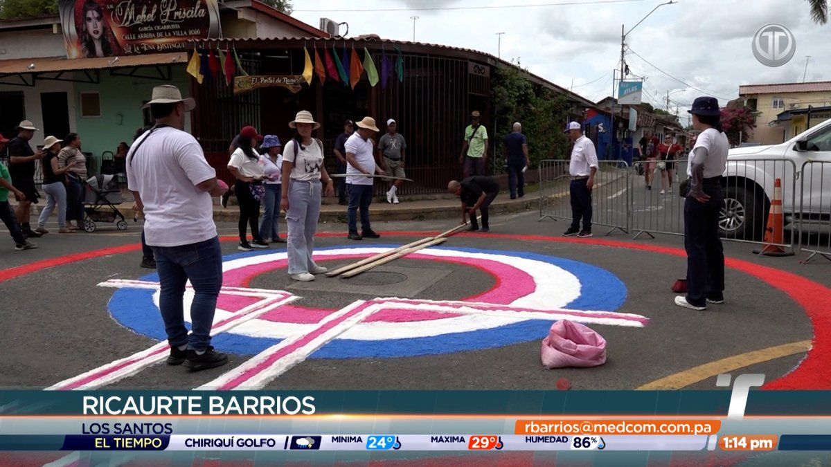 Celebran el Cuarteo del Sol en La Villa de Los Santos, uno de los rituales del Corpus Christi