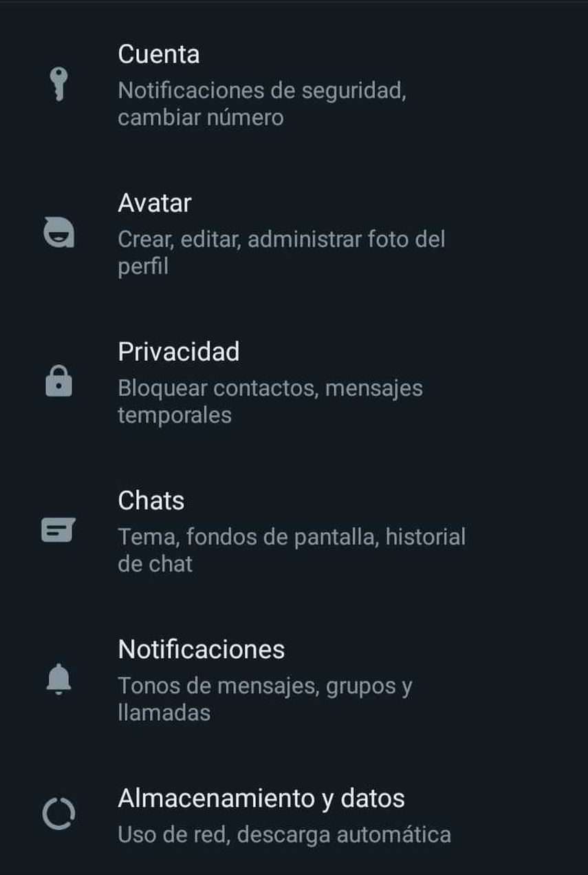 Privacidad es el tercer ajuste al abrir WhatsApp
