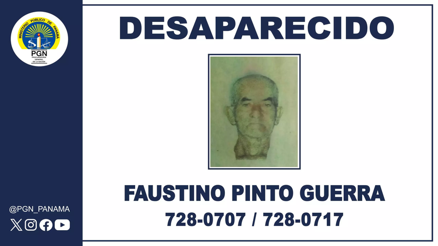 Buscan a Faustino Pinto Guerra