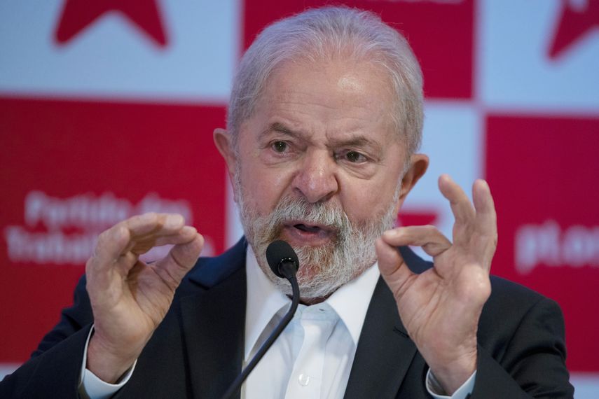 Luiz Inácio Lula da Silva ofrece una rueda de prensa&nbsp; en un hotel de la ciudad de Brasilia (Brasil).