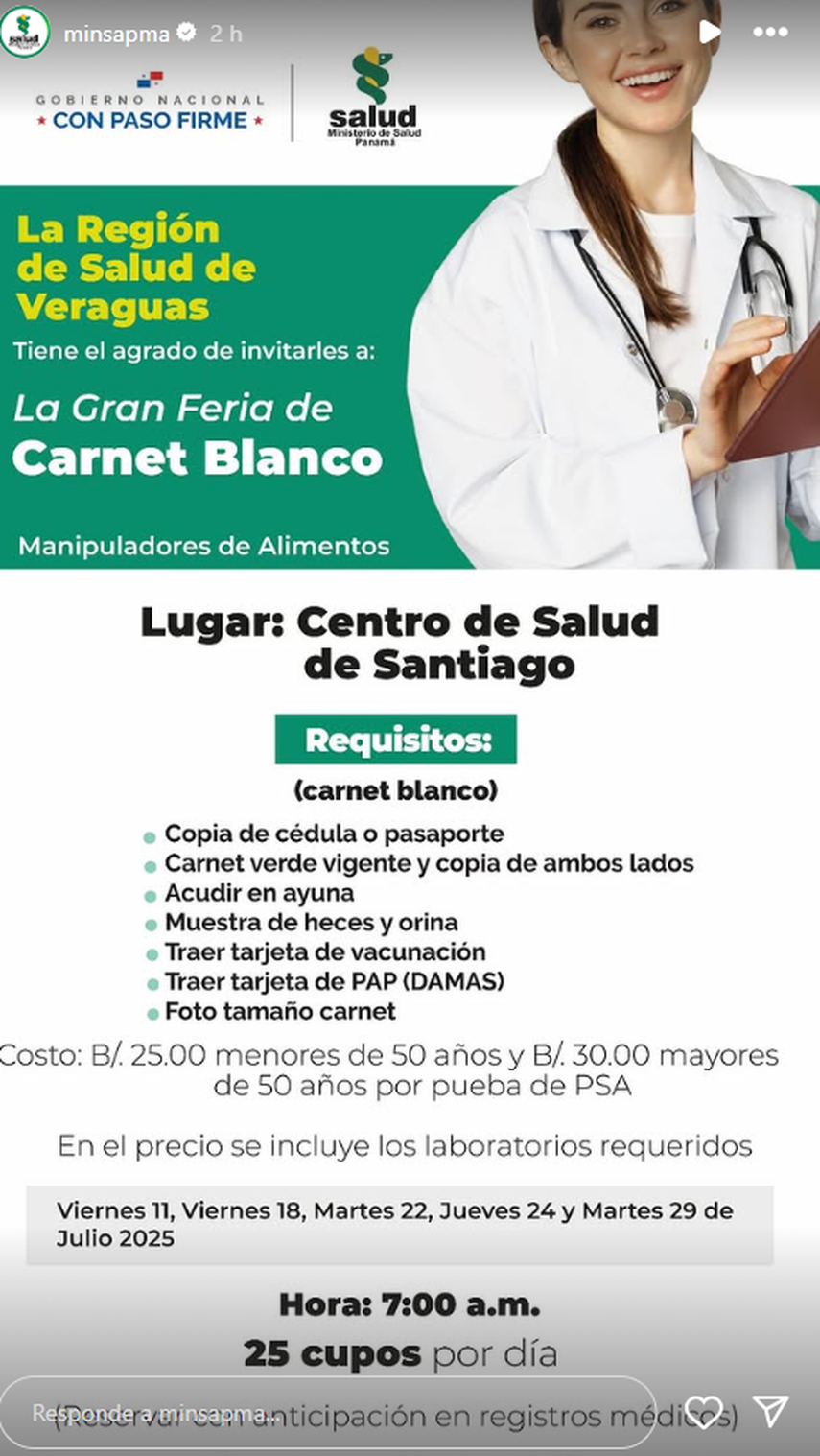 Feria de carnet blanco en Veraguas. Feria de carnet blanco en Veraguas.