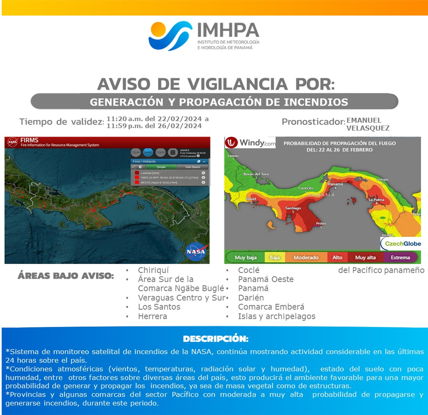 Aviso de vigilancia por el IMHPA Aviso de vigilancia por el IMHPA