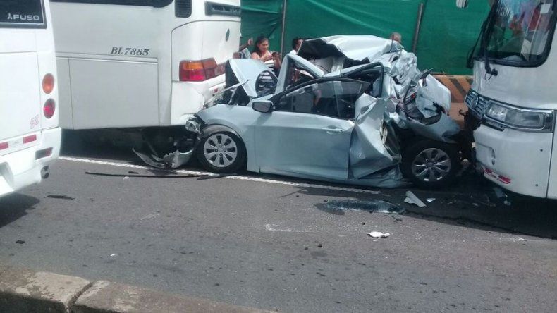Se registra triple colisión sobre la vía Puente de las Américas