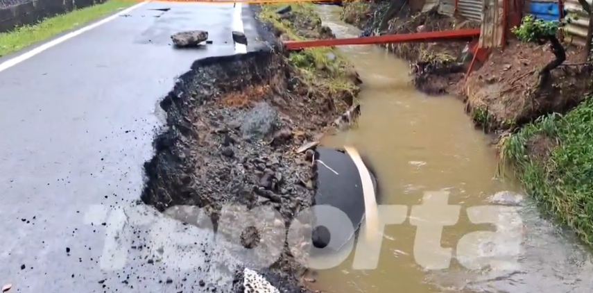 Colapso de carretera en Panamá Este
