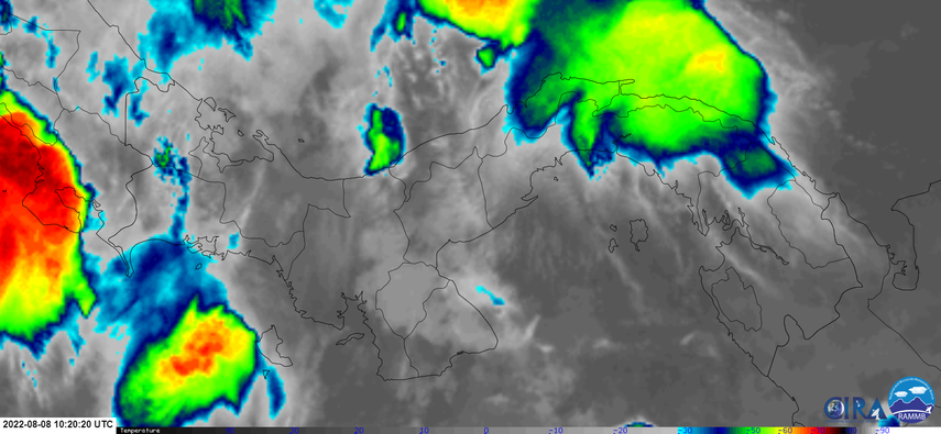 Gráfica del clima de hoy 8 de agosto.