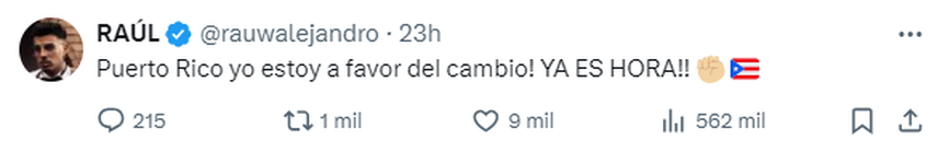 Mensaje de Rauw Alejandro en su cuenta de X. Mensaje de Rauw Alejandro en su cuenta de X.