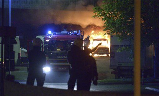 Disturbios en un suburbio de Estocolmo