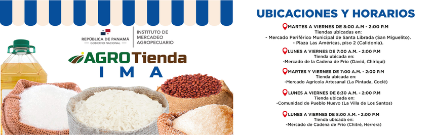Horarios y ubicaciones de tiendas del IMA que ofrecerán productos de la canasta básica a precios regulados