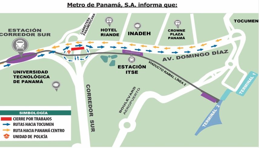 Vistas del cierre en la Avenida Domingo Díaz.