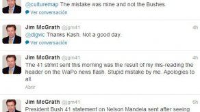 Bush padre llora la muerte de Mandela... un error de su portavoz