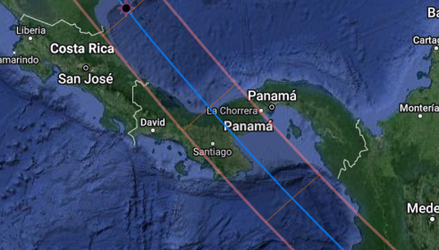 Regiones de Panamá donde se podrá ver el eclipse por completo. Regiones de Panamá donde se podrá ver el eclipse por completo.