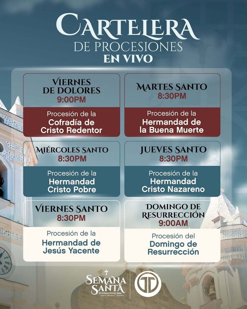 Cartelera de las procesiones en vivo desde el Casco Antiguo. Cartelera de las procesiones en vivo desde el Casco Antiguo.