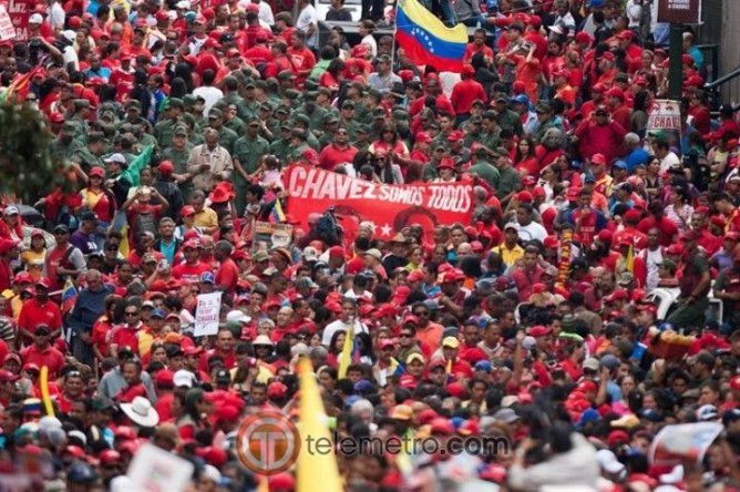 Chavistas abarrotaron Caracas en acto sin Chávez