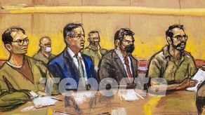 Dibujos de la audiencia de lectura de sentencia de los hermanos Luis y Ricardo Martinelli Linares.