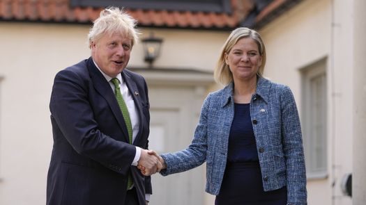 Primeros ministros de Gran Bretaña y Suecia, Boris Johnson y Magdalena Andersson.