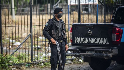 Custodia de la Policía Nacional en Managua.