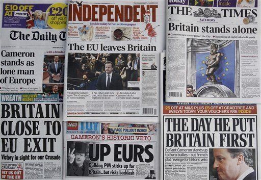 Clegg: Veto de Cameron a tratado UE podría aislar a Gran Bretaña