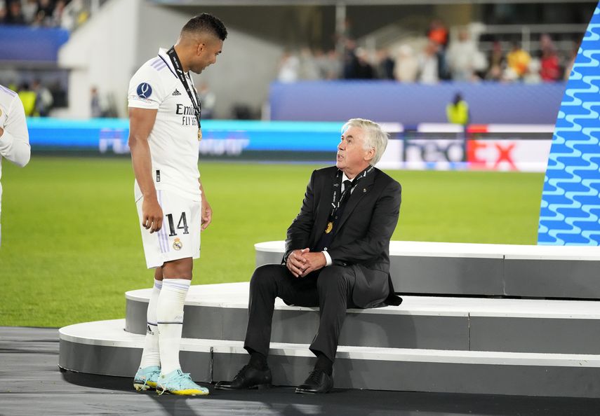 Casemiro y Ancelotti.