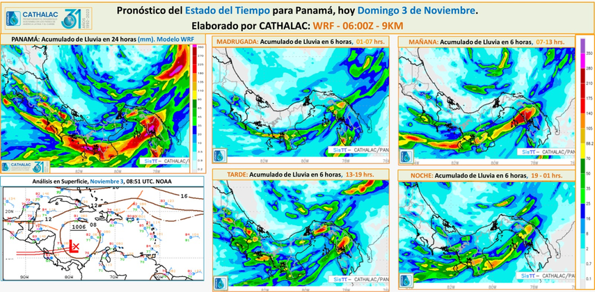 SERVIR CATHALAC - GEOESPACIAL informa sobre pronóstico de lluvias.