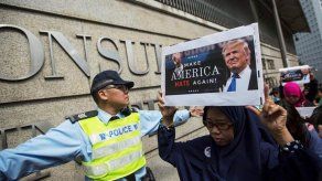 Protesta en Hong Kong contra el veto de Trump a los inmigrantes musulmanes