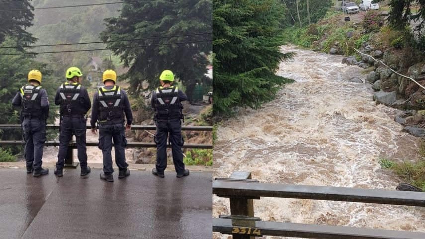 Los Bomberos monitorean ríos en Cerro Punta.