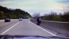 Oficial de New Jersey salva a un hombre de saltar de un puente