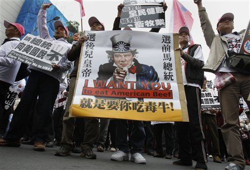 Taiwán: miles protestan por importación de carne vacuna de EEUU