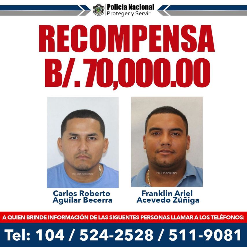 Ofrecen recompensa por dos de los más buscados.