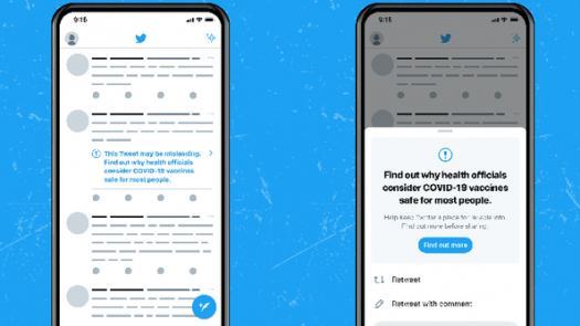 Twitter marcará con etiquetas los mensajes engañosos sobre la vacuna contra covid