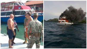 Rescatan a cuatro tripulantes de un yate incendiado en Isla de Taboga