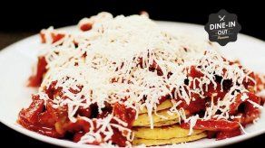 Pancakes de maíz con tasajo guisado