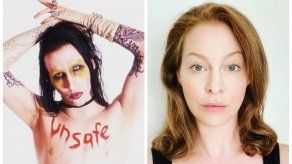 Combinación de fotos de Marilyn Manson y Esmé Bianco.