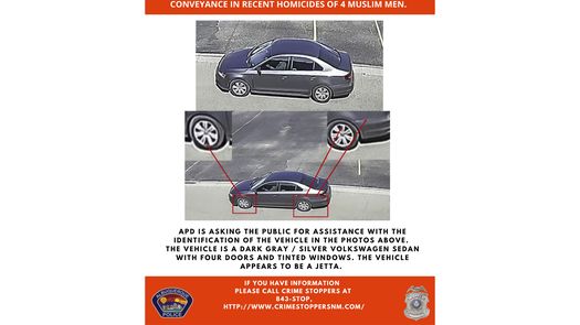 La policía de Albuquerque publicó fotos del vehículo supuestamente utilizado en los cuatro homicidios.
