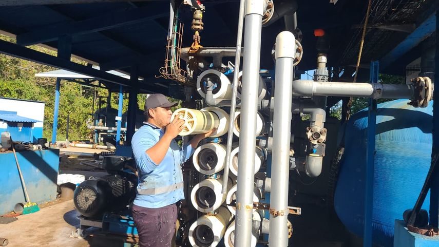 La planta desalinizadora de Taboga fue severamente afectada por un derrame de hidrocarburos en años pasados.