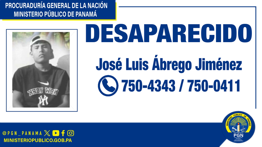 Joven desaparecido en el Chiriquí.
