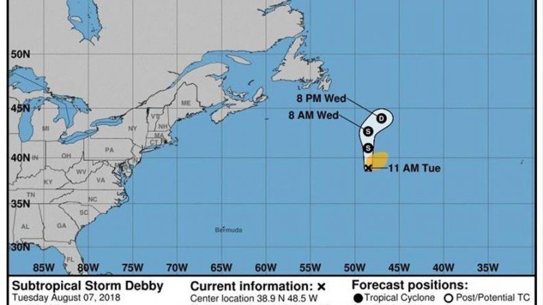 Se forma Debby, una tormenta subtropical que no amenaza zonas pobladas