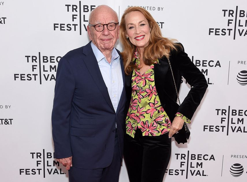 Rupert Murdoch y Jerry Hall.