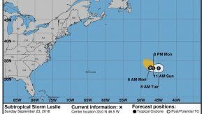 Leslie se convierte en tormenta tropical