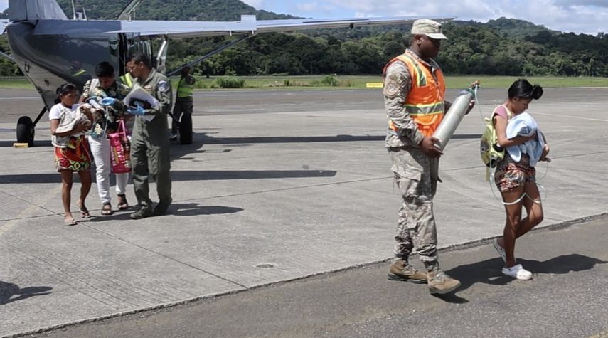 SENAN realiza evacuación aeromédica de dos infantes en riesgo